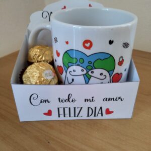 Taza y bandeja San Valentin